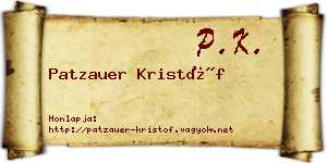 Patzauer Kristóf névjegykártya